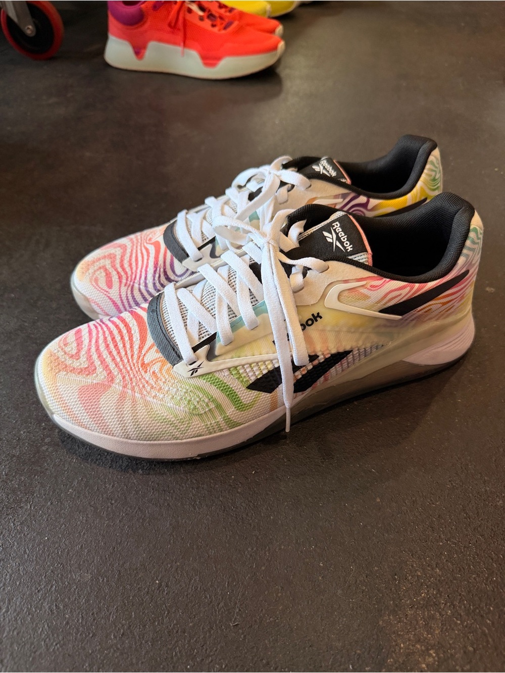 Reebok Nano X4 sz 10.5 White Multicolor Zebra-Print Sneakers